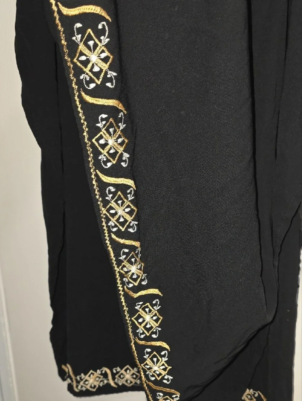 Black Embroidered Scarf